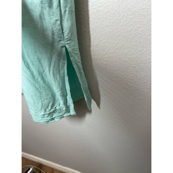 Project Eve Mint Green Linen Viscose Midi Dress Short Sleeve Modest Sz Small - Picture 5 of 10